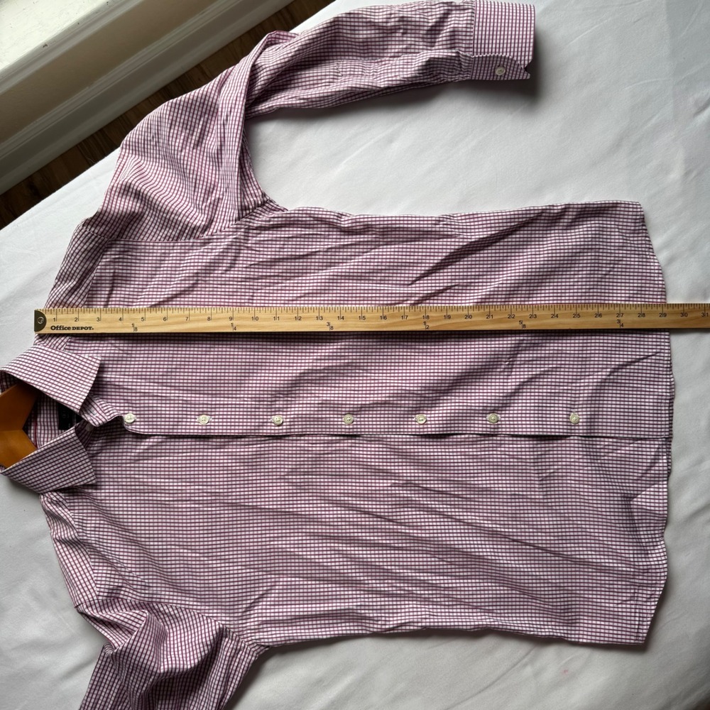 Eton Ganghester 1928 Slim Fit Dress Shirt Purple White Micro Check 15.75 40 - Picture 5 of 9